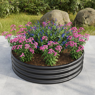 Round Metal Raised Garden Bed/Planter Box Ideal for Vegetables, Fruits, Flowers, and Herbs