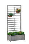 Raised Garden Bed with Trellis, Outdoor Wooden Planter Box for Climbing Plants, Vegetables, and Herb Growing