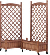 2-Pack Raised Garden Beds with Trellis, Outdoor Wooden Plant Box, and Plant Stand - Perfect for Vines and Flowers