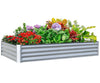 Silver Galvanized Raised Garden Bed - Outdoor Planter Box for Vegetables, Fruits & Flowers