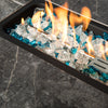 Luxurious Outdoor Rattan Gas Fire Table with Elegant Tile Top Design