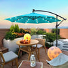 10ft Patio Umbrella with Solar Powered LED Lights, Crank, and Cross Base