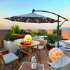 10ft Patio Umbrella with Solar Powered LED Lights, Crank, and Cross Base