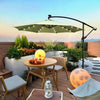 10ft Patio Umbrella with Solar Powered LED Lights, Crank, and Cross Base