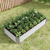 Rectangular Metal Raised Garden Bed for Flowers, Vegetables, and Herbs