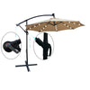 10ft Patio Umbrella with Solar Powered LED Lights, Crank, and Cross Base