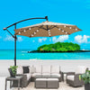 10ft Patio Umbrella with Solar Powered LED Lights, Crank, and Cross Base