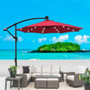 10ft Patio Umbrella with Solar Powered LED Lights, Crank, and Cross Base