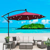 10ft Patio Umbrella with Solar Powered LED Lights, Crank, and Cross Base