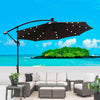 10ft Patio Umbrella with Solar Powered LED Lights, Crank, and Cross Base