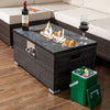 Luxurious Outdoor Rattan Gas Fire Table with Elegant Tile Top Design