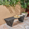 Modern Triangular Leg Outdoor Bench