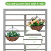 Raised Garden Bed with Trellis, Outdoor Wooden Planter Box for Climbing Plants, Vegetables, and Herb Growing