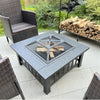 32-inch Square Metal Fire Pit Table - Perfect for Patios, Campgrounds, and Picnics - Enjoy Warmth and Gatherings