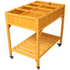 Elevated 8 Pocket Garden Bed on Wheels for Flowers, Herbs, and Vegetables with Storage Shelf & Drainage Holes