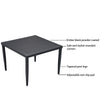 Aluminum Square Outdoor Dining Table with Tapered Feet and Umbrella Hole (TABLE ONLY)