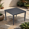 Aluminum Square Outdoor Dining Table with Tapered Feet and Umbrella Hole (TABLE ONLY)