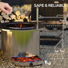 2-in-1 Portable Stainless Smokeless Fire Pit and Grill for Campfire, BBQ, Picnic