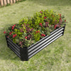 Rectangular Metal Raised Garden Bed for Flowers, Vegetables, and Herbs