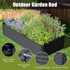 Gray Galvanized Raised Garden Bed - Outdoor Planter Box for Vegetables & Flowers