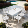 Aluminum Outdoor Patio Dining Table with Built-In Umbrella Hole, Seats 6 (TABLE ONLY)