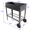 Black Metal Raised Garden Bed Cart with Wheels for Easy Moving - Good for Vegetables, Flowers, and Herbs