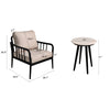 3-Piece Modern Conversation Set: Aluminum Patio Club Chairs with Plush Cushions & Marble-Look Side Table