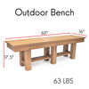 3 Seater Rustic Outdoor Bench