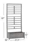 Raised Garden Bed with Trellis, Outdoor Wooden Planter Box for Climbing Plants, Vegetables, and Herb Growing