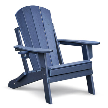 Outdoor Folding Adirondack Chair For Patios, Decks, Balcony, Fire Pit, And Gardens Perfect for Relaxation Navy Blue