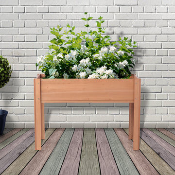 Wooden Raised Garden Bed with Legs for Growing Flowers, Herbs, Fruits & Vegetables