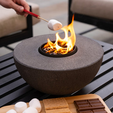 Concrete Semi-Round Fire Pit