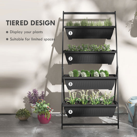 4-Tier Vertical Garden Planter Ideal for Small Patios, Balconies and Decks - Grow More Vegetables, Flowers & Herbs