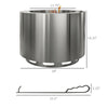 Portable Stainless Smokeless Fire Pit with Poker for Campfire, Backyard Picnic, and Camping