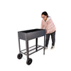 Black Metal Raised Garden Bed Cart with Wheels for Easy Moving - Good for Vegetables, Flowers, and Herbs